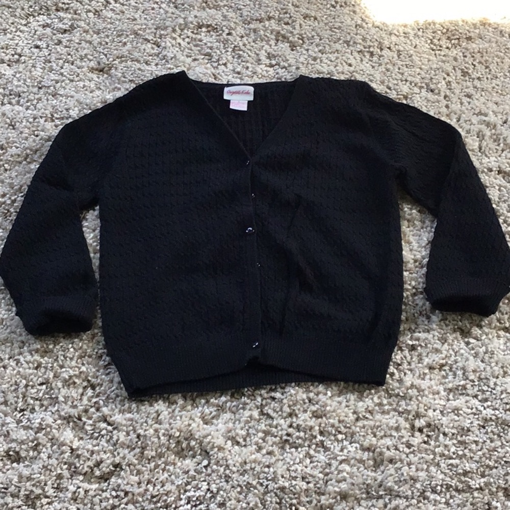 Black v neck cable knit cardigan